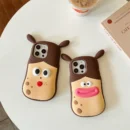Silicone Cartoon Apple Phone Case, Suitable for iPhone 14 15 16 Pro Max, 3D Fun Braid Girl, Protective Case