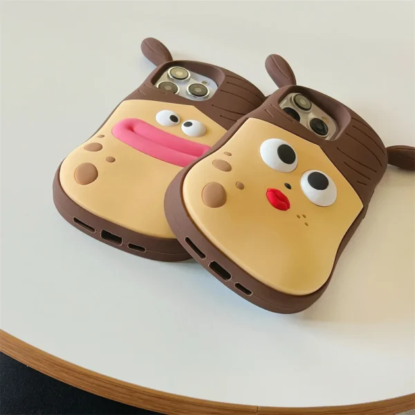 Silicone Cartoon Apple Phone Case, Suitable for iPhone 14 15 16 Pro Max, 3D Fun Braid Girl, Protective Case - Image 8