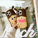 Silicone Cartoon Apple Phone Case, Suitable for iPhone 14 15 16 Pro Max, 3D Fun Braid Girl, Protective Case