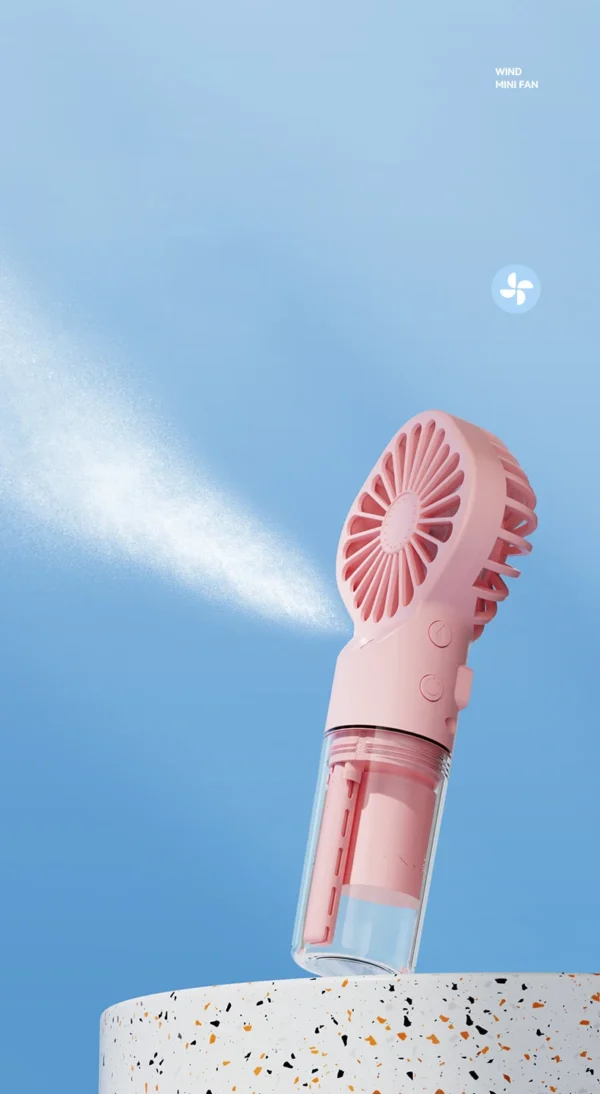 🔥Portable Handheld Spray Fan,Water Spray Mist Fan,Student Dormitory Mini Fan,Summer Supplies, Cooling Tools,Outdoor Small Fan 1pc 🔥 - Image 3