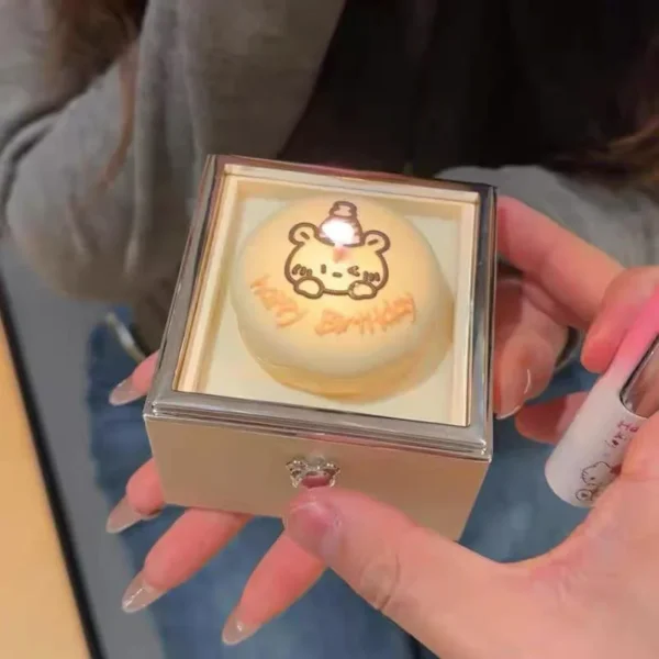 🔥Valentine Bear Flip Ring Box Ring Display Storage Box Mini Cake Gift Boxes Girlfriend Gift Jewelry Birthday Gift Packaging Box🔥 - Image 3