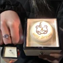 🔥Valentine Bear Flip Ring Box Ring Display Storage Box Mini Cake Gift Boxes Girlfriend Gift Jewelry Birthday Gift Packaging Box🔥